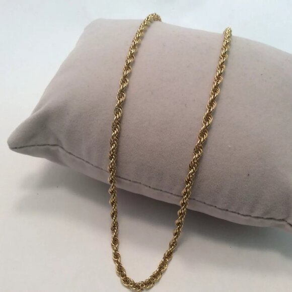 14KT  REAL SEMI SOLID YELLOW GOLD ROPE CHAIN NECKLACE 24" 3.00MM 12.60GR - Picture 1 of 8